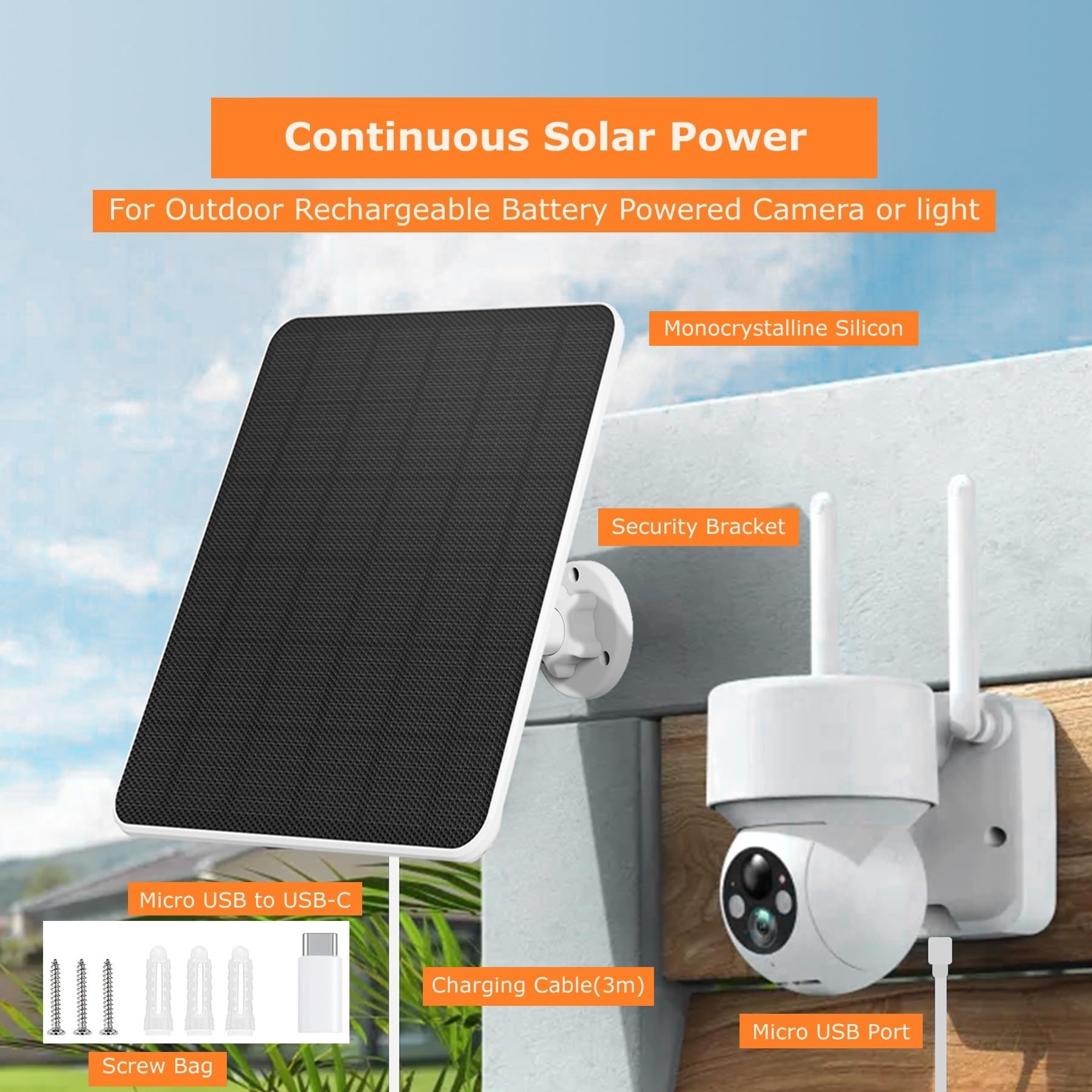 360-degree rotating bracket for Rhorawill solar panel installation