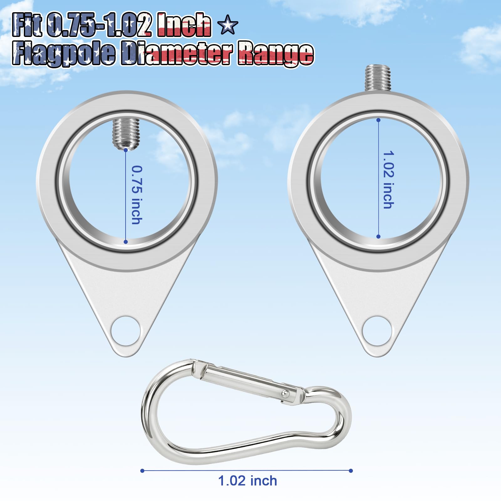 360-degree rotating design of REERON flag pole rings