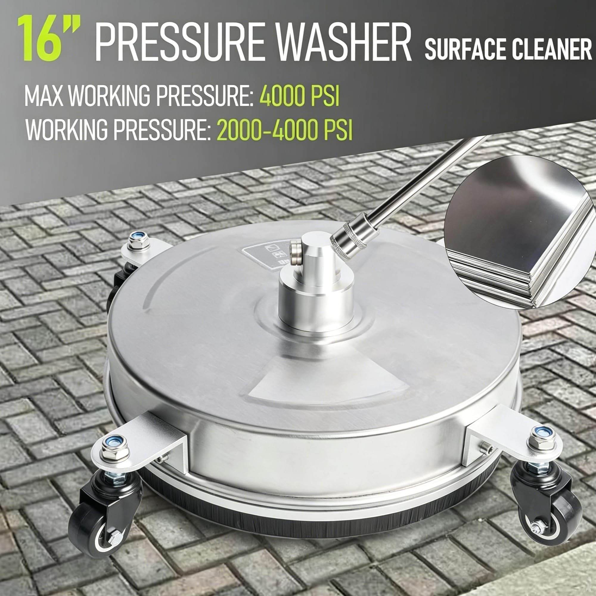 360-degree rotating wheels of Hourleey Surface Cleaner