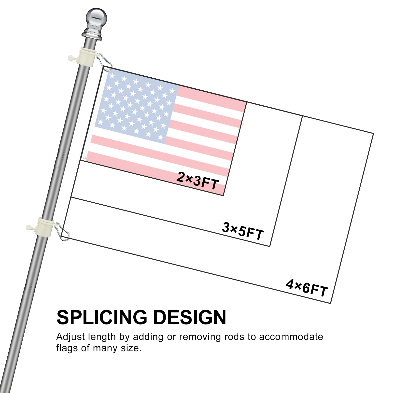 360 degree spinning flag rings on COCONUT flag pole