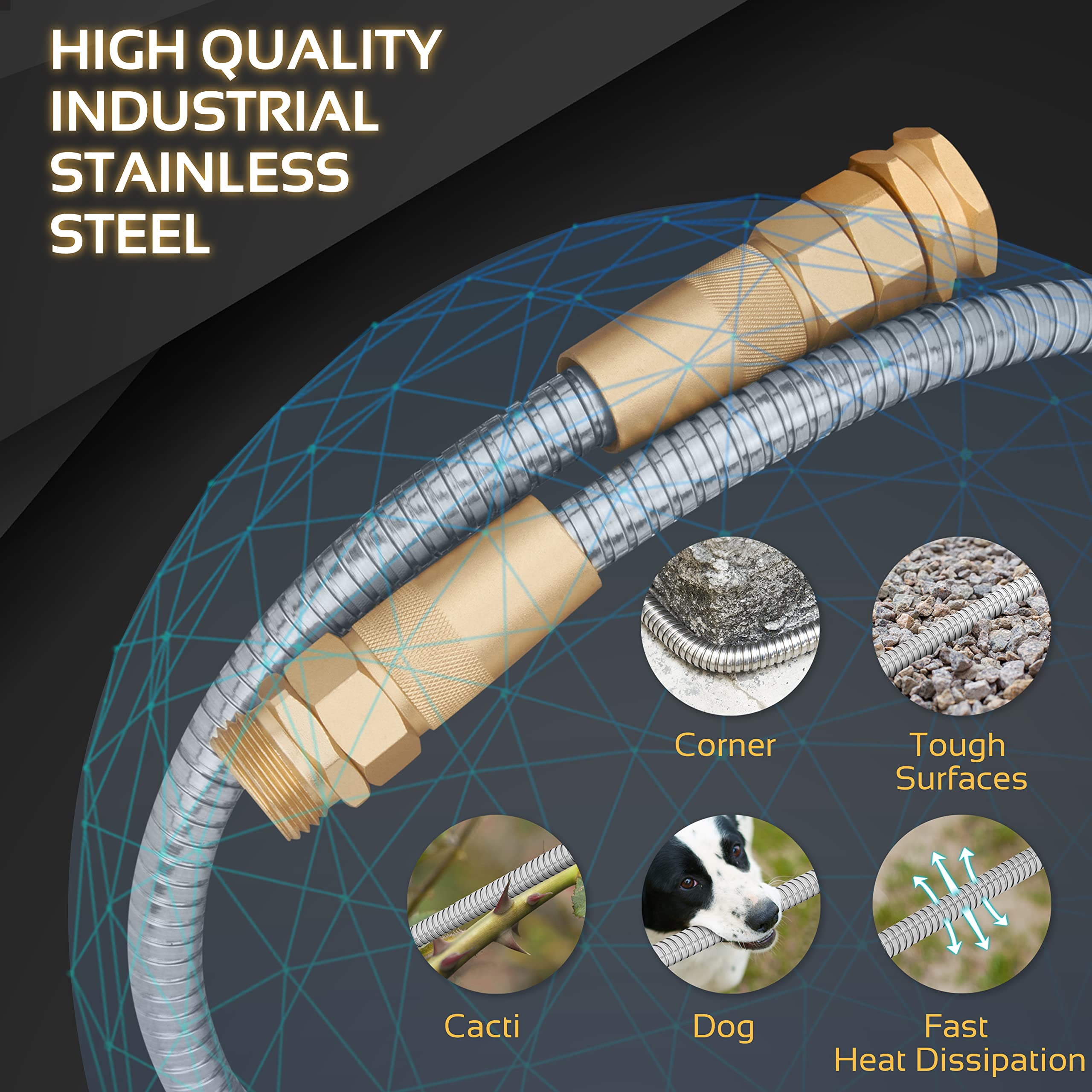 360 GADGET garden hose with 8 function sprayer attached