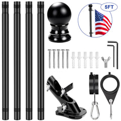 360° rotating flag pole rings close-up