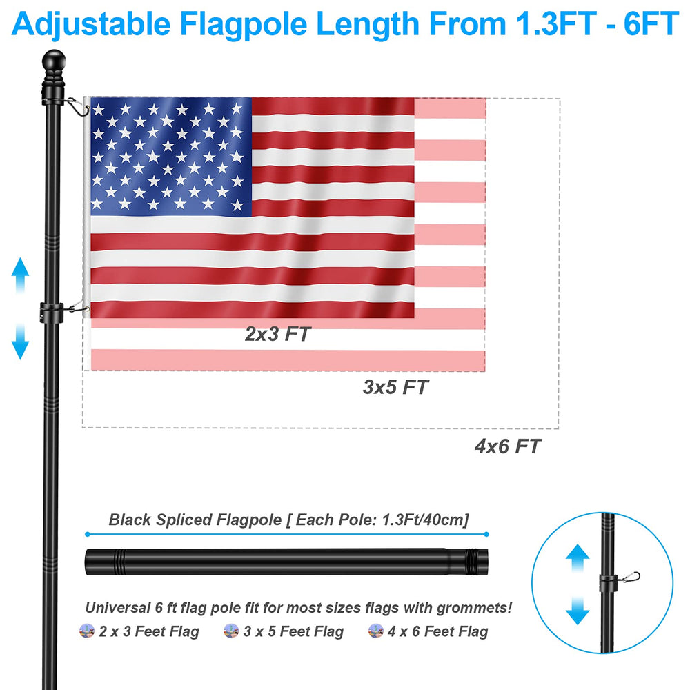 360° rotating flag rings included in REERON flag pole kit