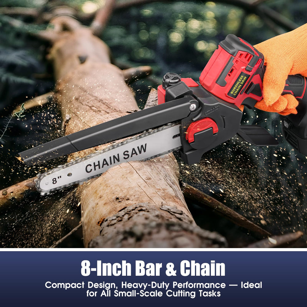 3D VO INN Mini Chainsaw Burgundy with Milwaukee battery