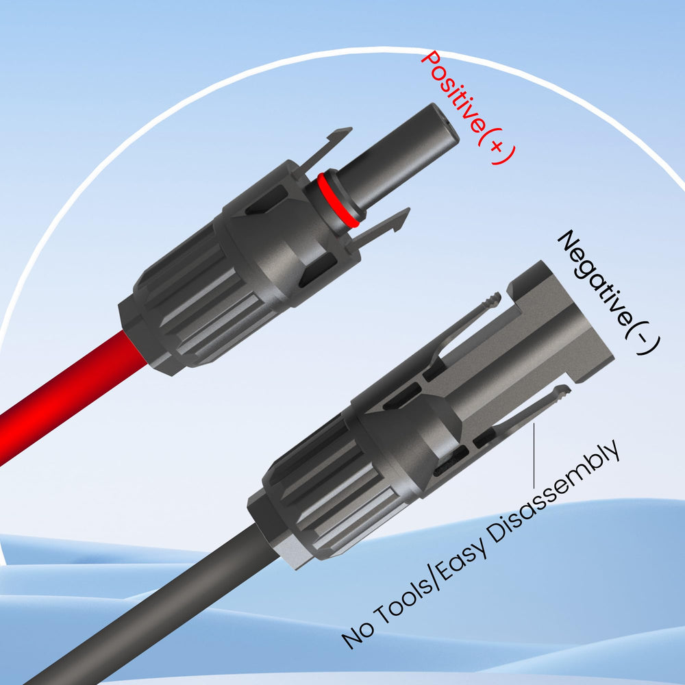 3ft Solar Charge Extension Cable with connectors
