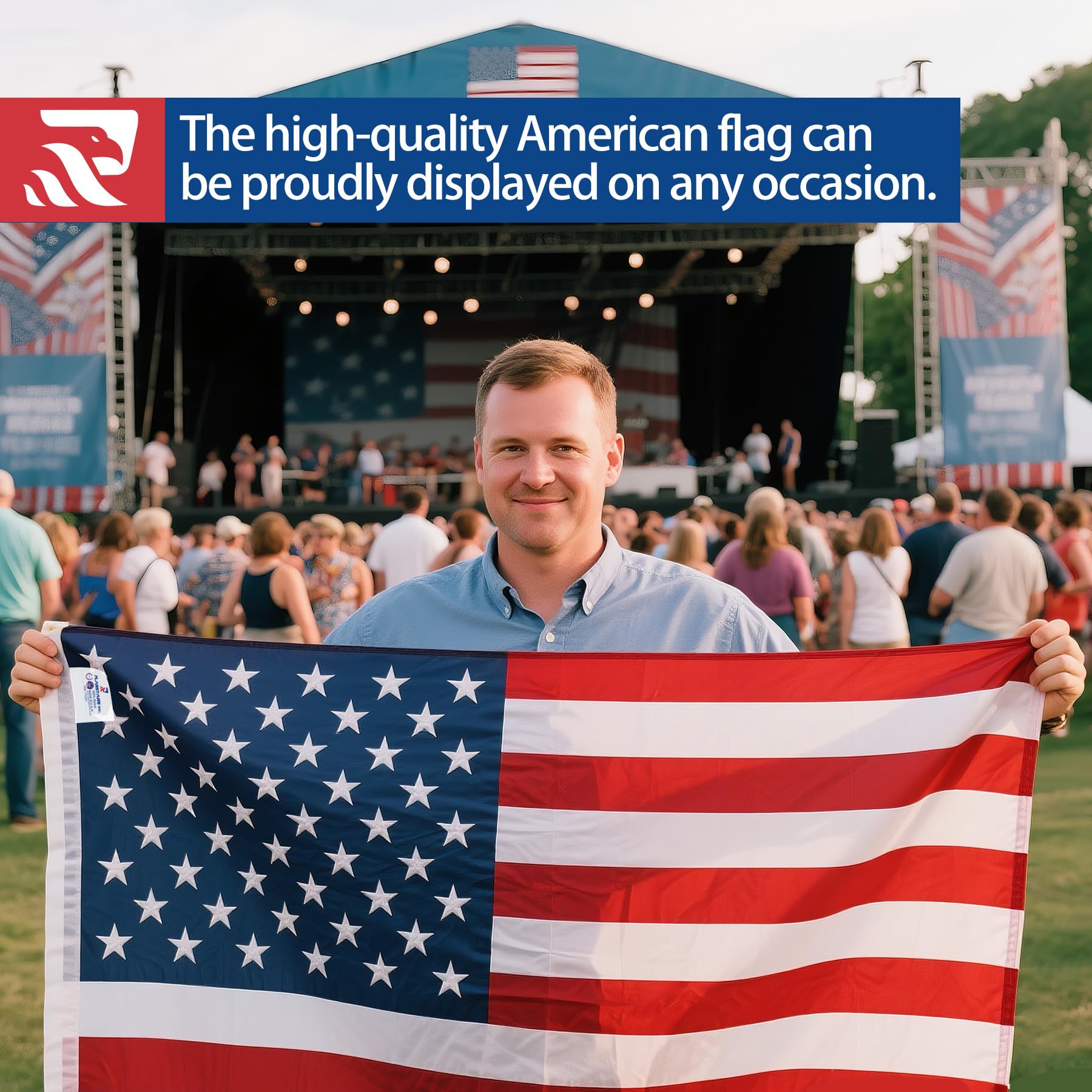 3x5 American flag in outdoor setting