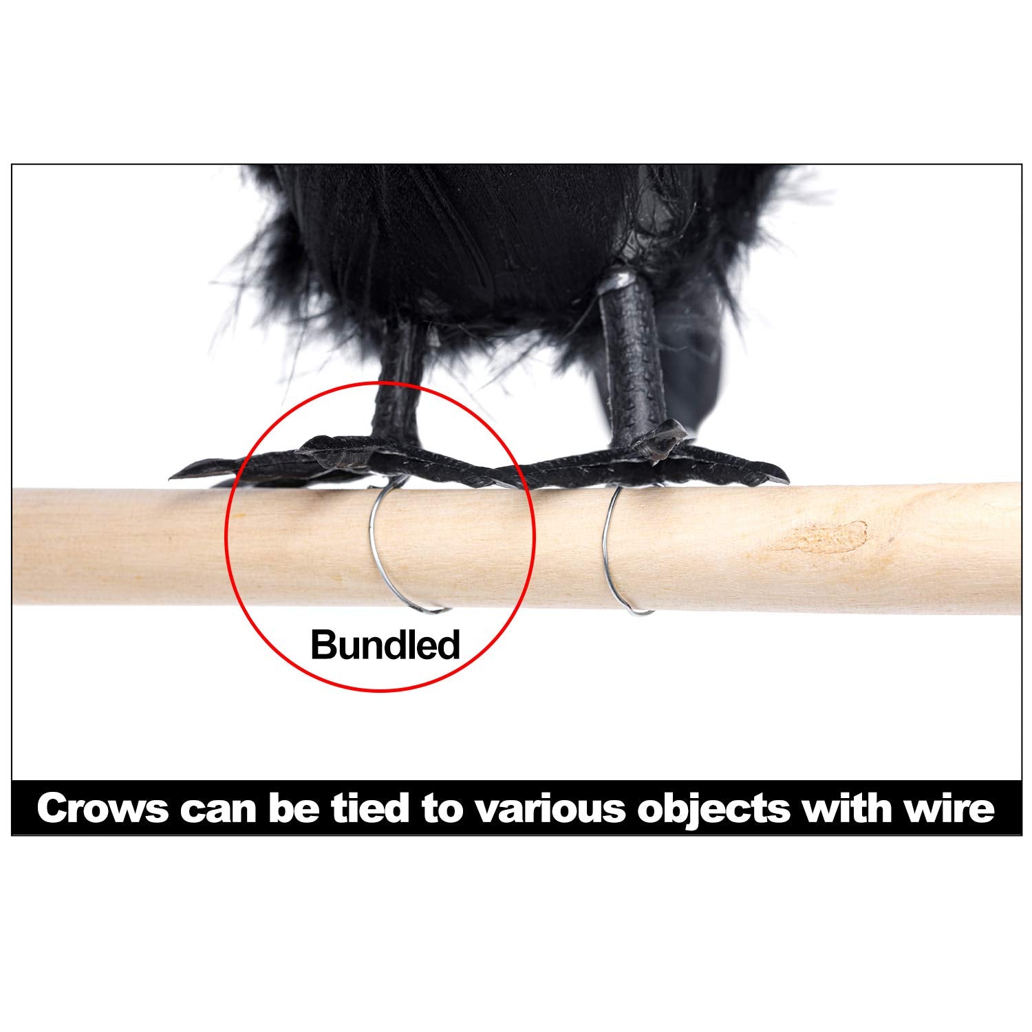 4 Black Crows in a garden setting for Halloween decor