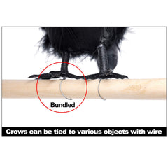 4 Black Crows in a garden setting for Halloween decor