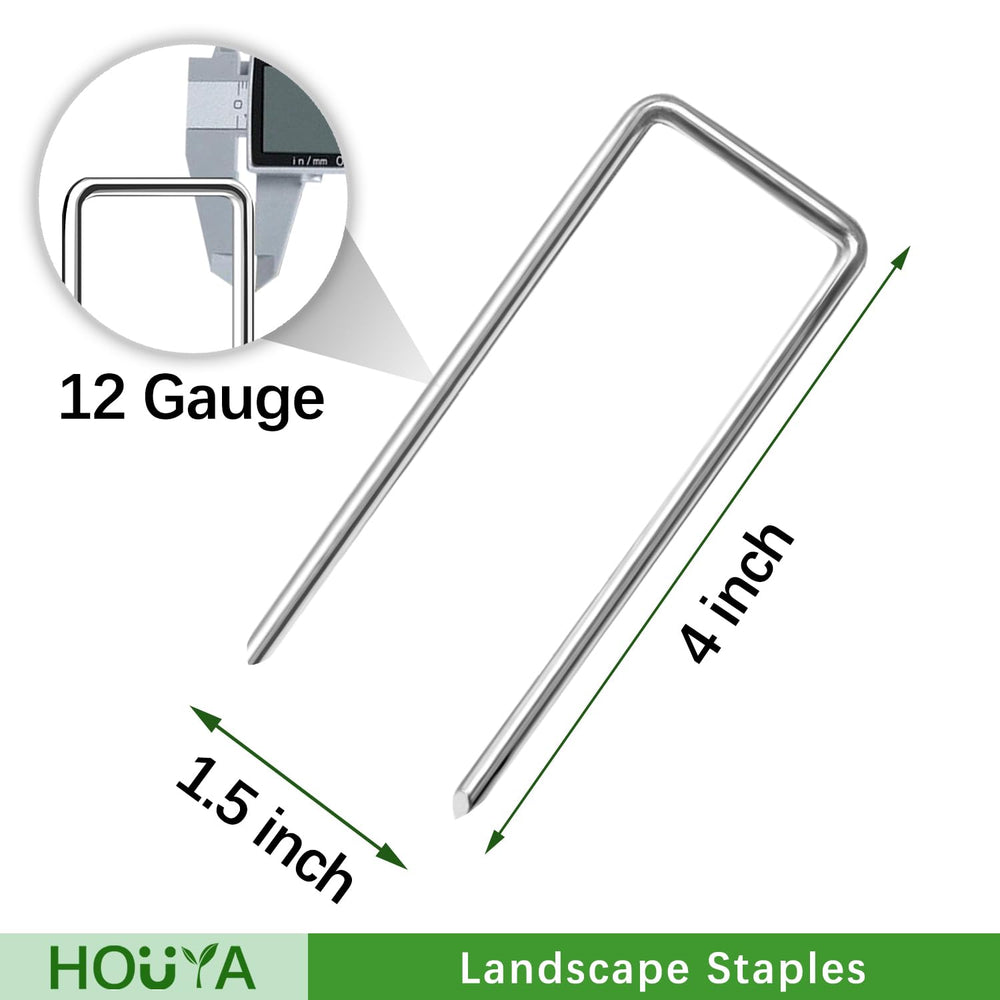 4 inch galvanized iron landscape staple close-up