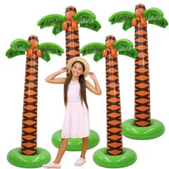 4 pack of 6 ft inflatable palm trees for party decoration