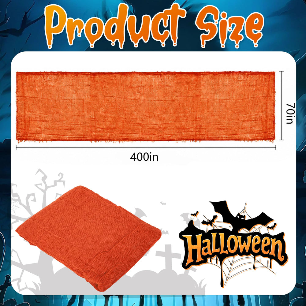 400 x 70 inch Halloween Creepy Cloth displayed on a table