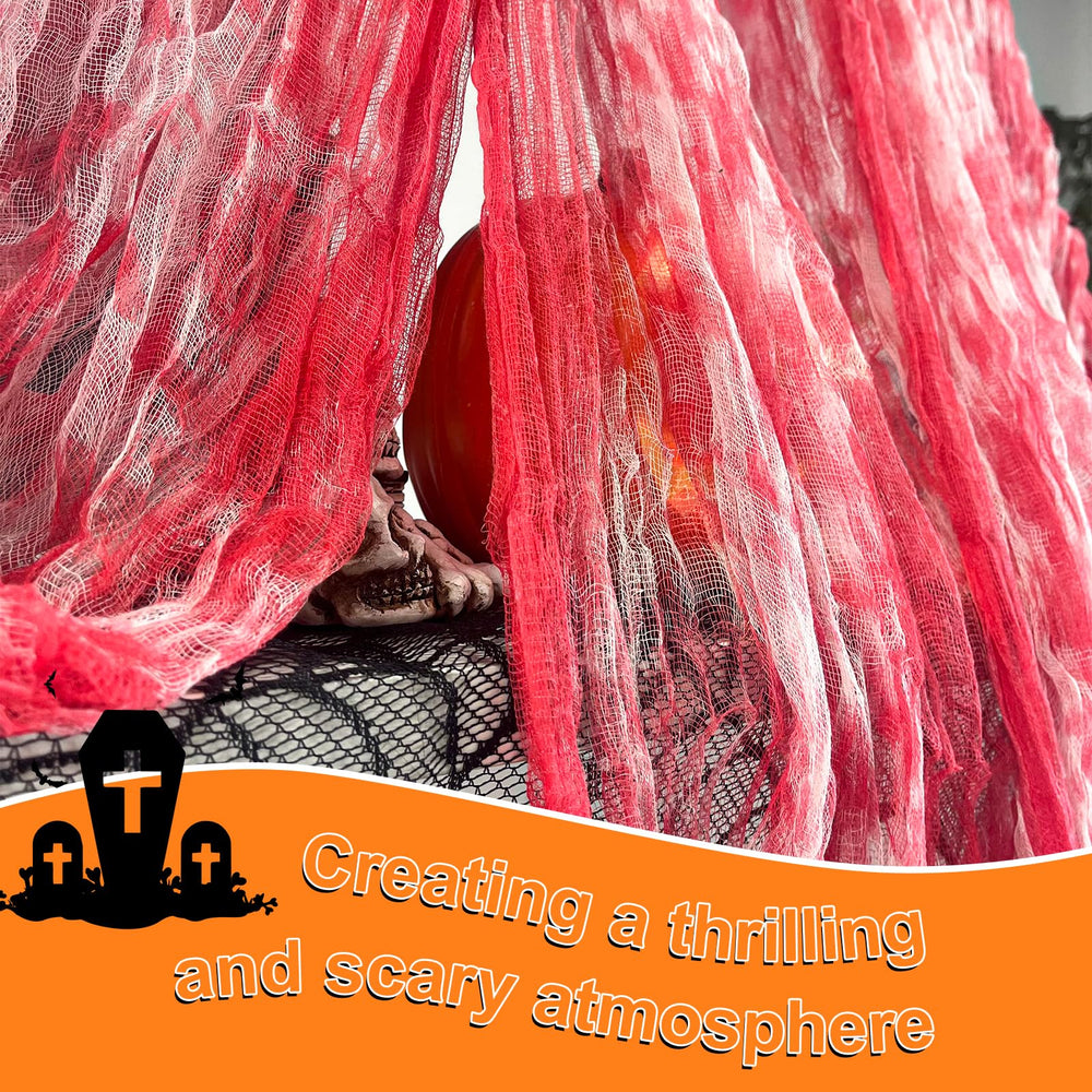 400 x 85 inch Halloween creepy cloth draped over a window