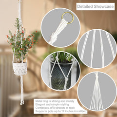 41 inch macrame plant hanger from vriysei with indoor plant