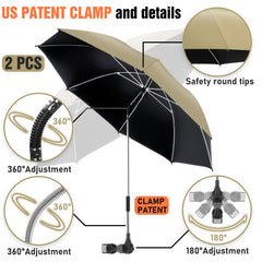 42-inch NBtoUS beach umbrella with carbon fiber ribs