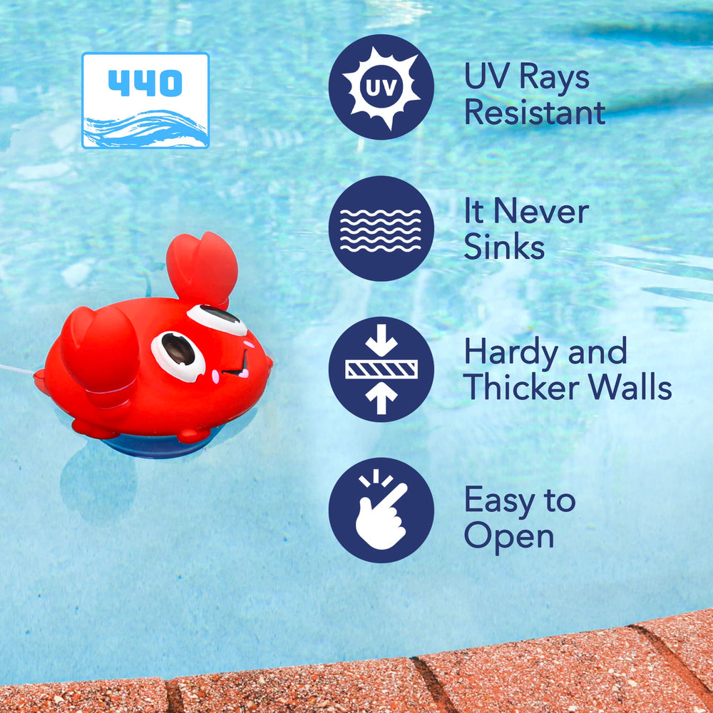 440 Crab Chlorine Floater in a pool setting