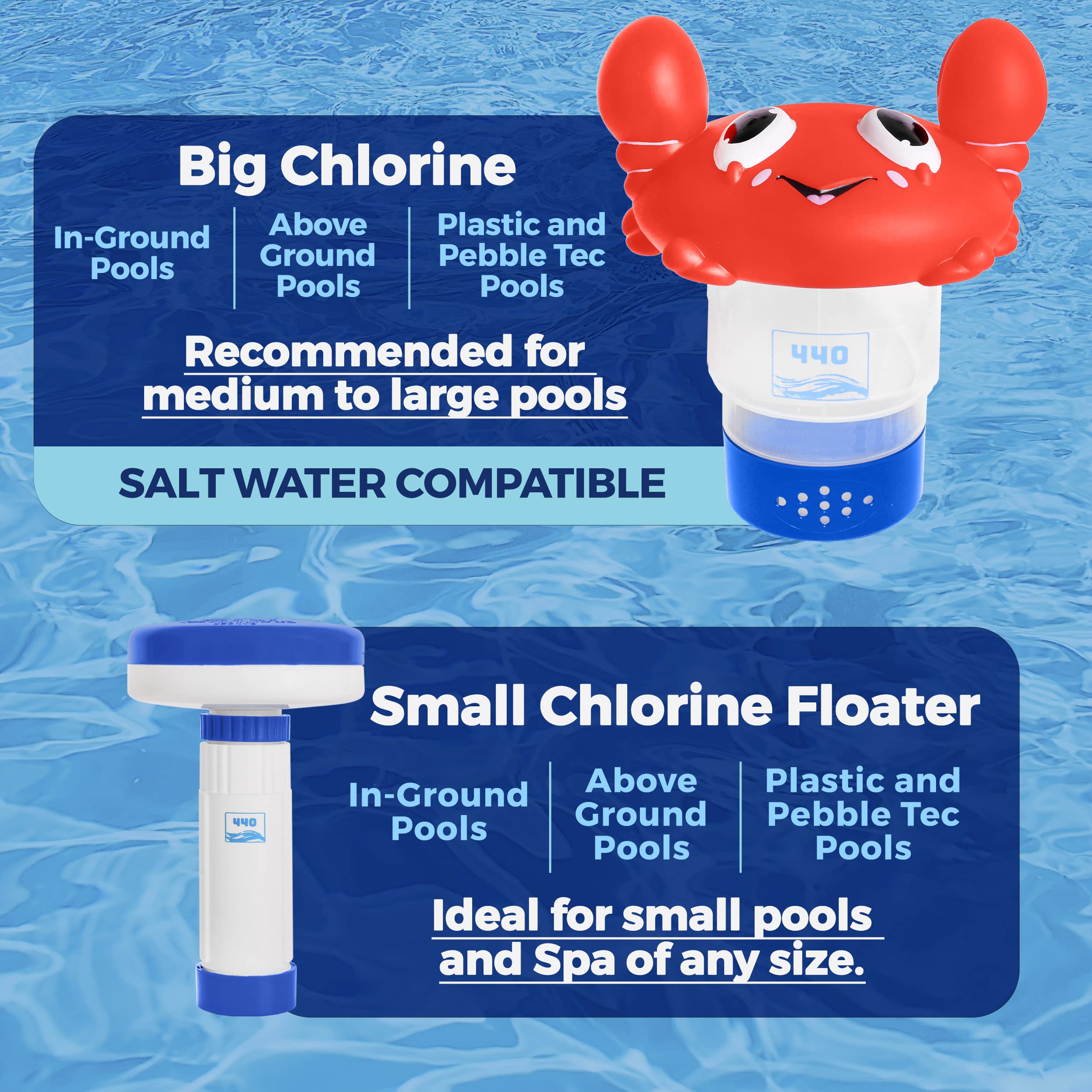 440 Crab Chlorine Floater packaging information