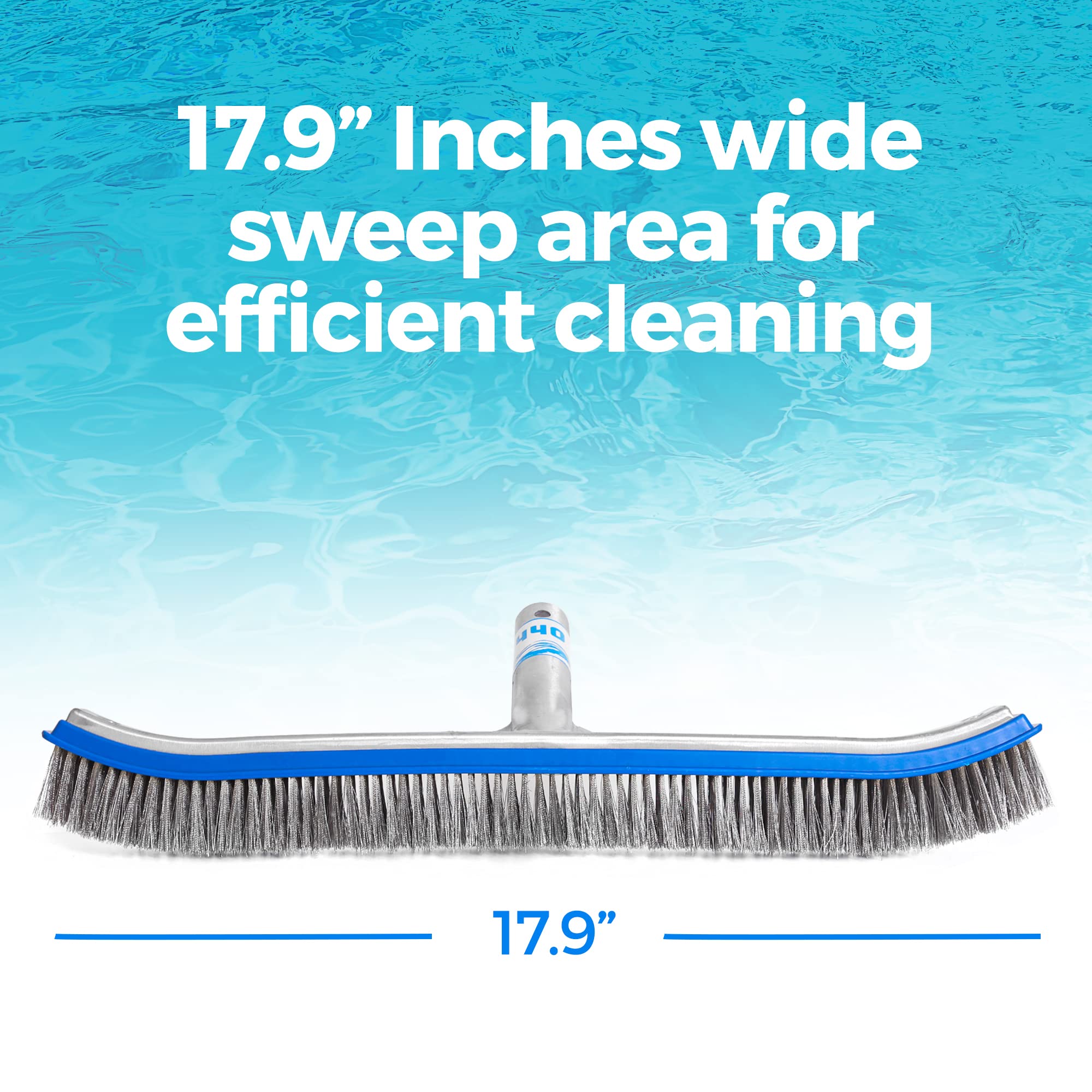 440 Pool Brush attached to a telescopic pole