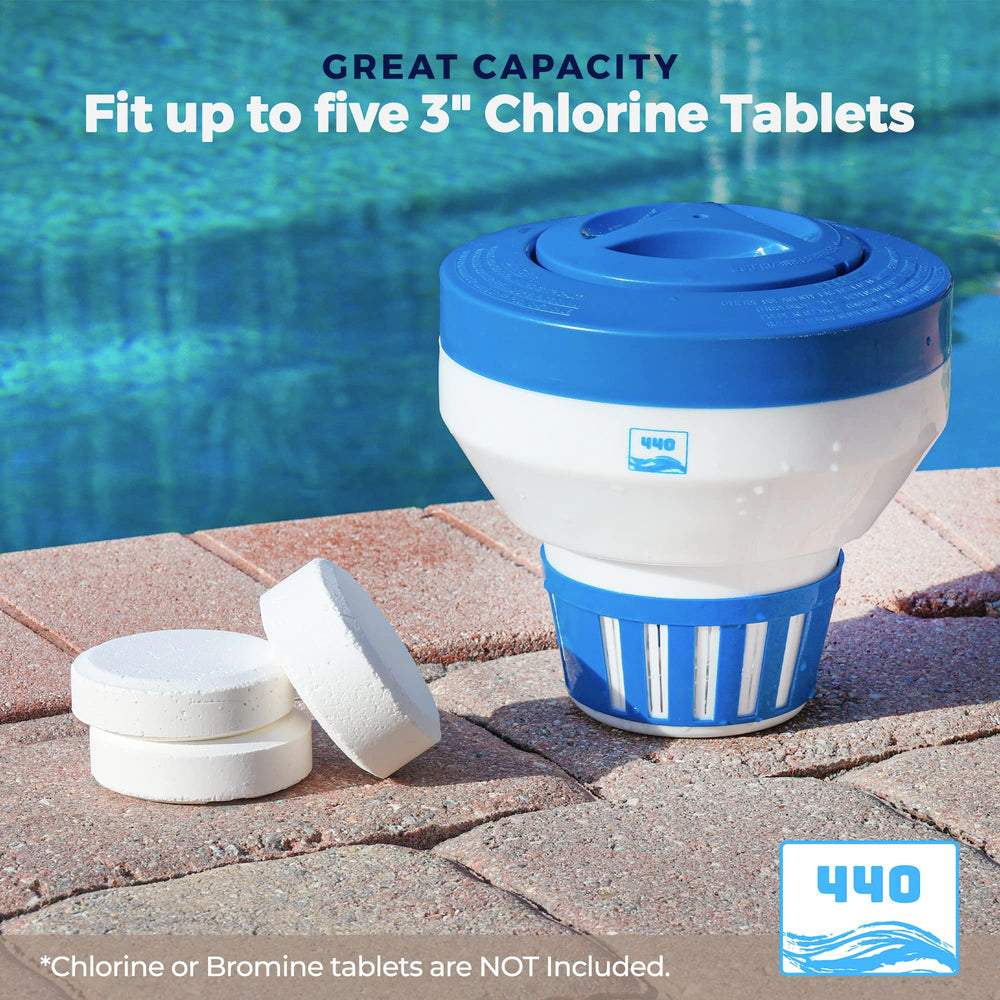 440 Pool Chlorine Floater Dispenser on water surface