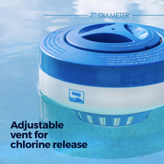 440 Pool Chlorine Floater Dispenser showing adjustable vents