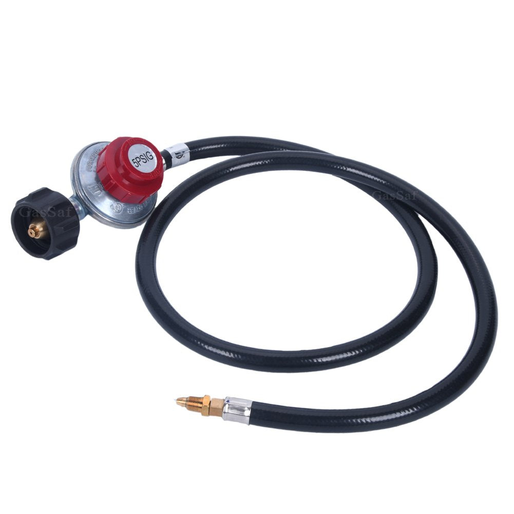 4FT GasSaf propane regulator black hose view