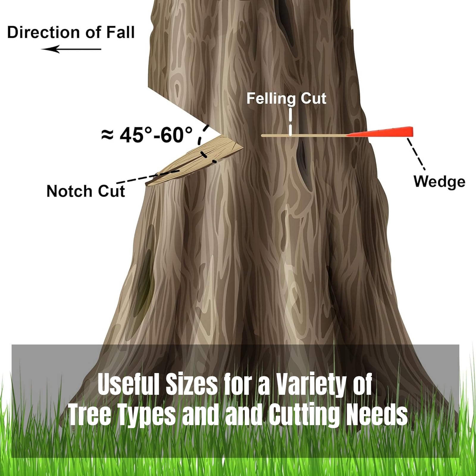 5.5-inch AR-PRO tree felling wedge showing spikes