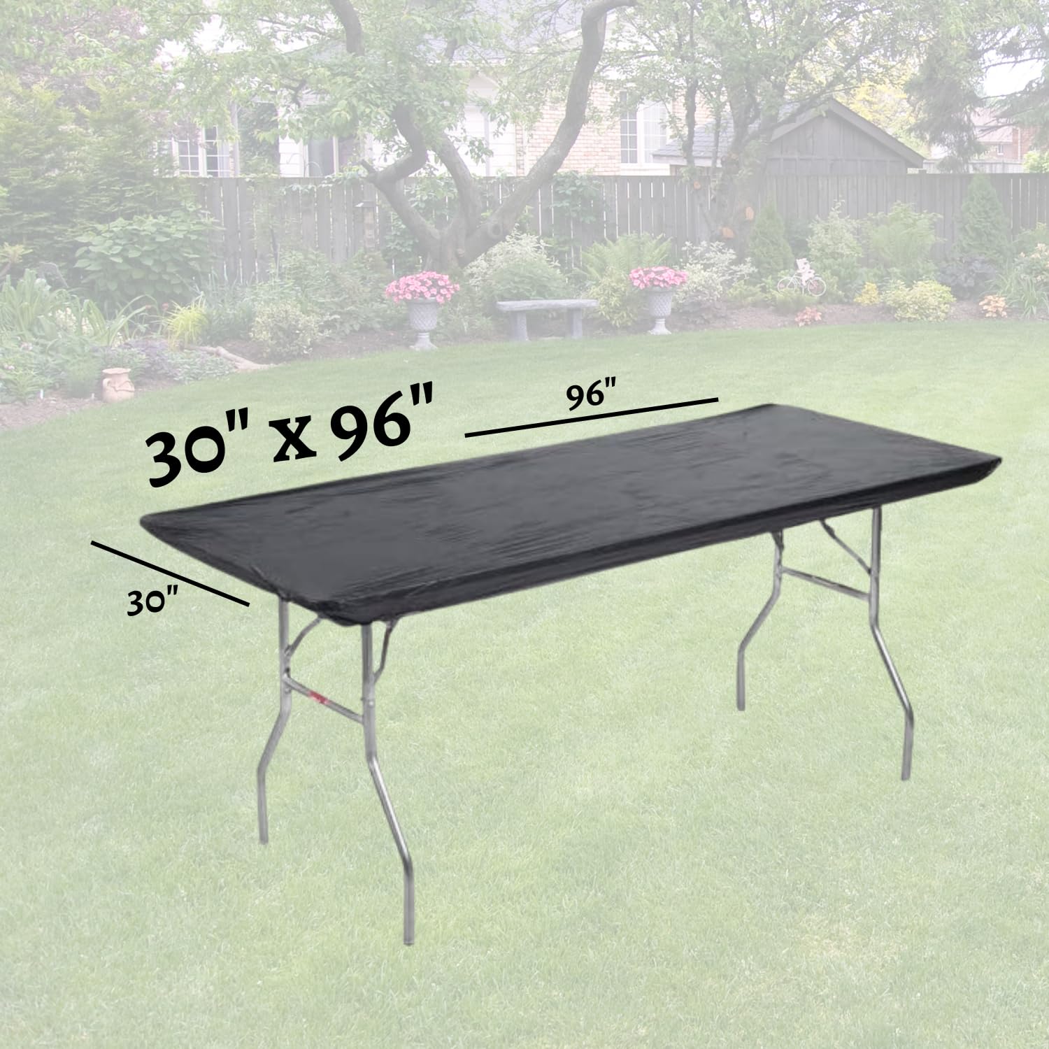 5 black Kwik-Covers table covers stacked together