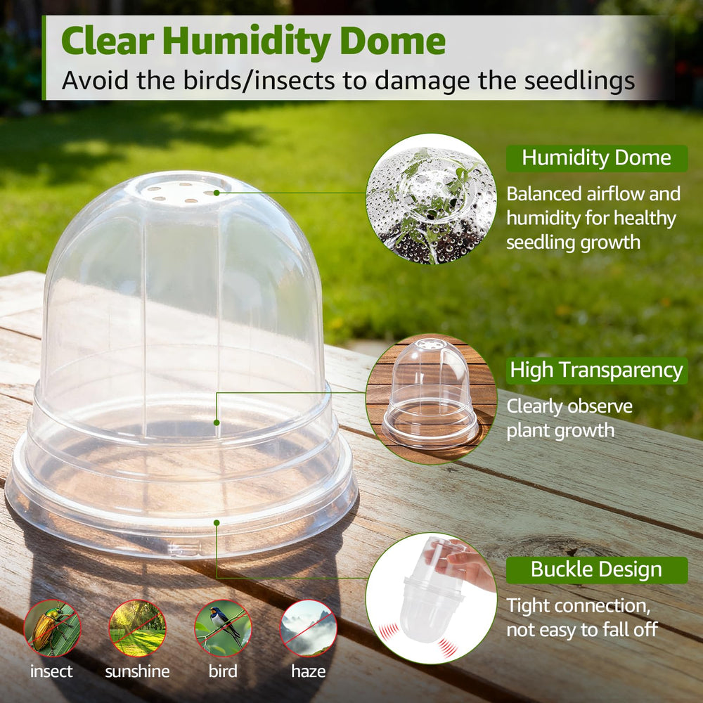 5 inch MIXC Clear Nursery Pot with humidity dome