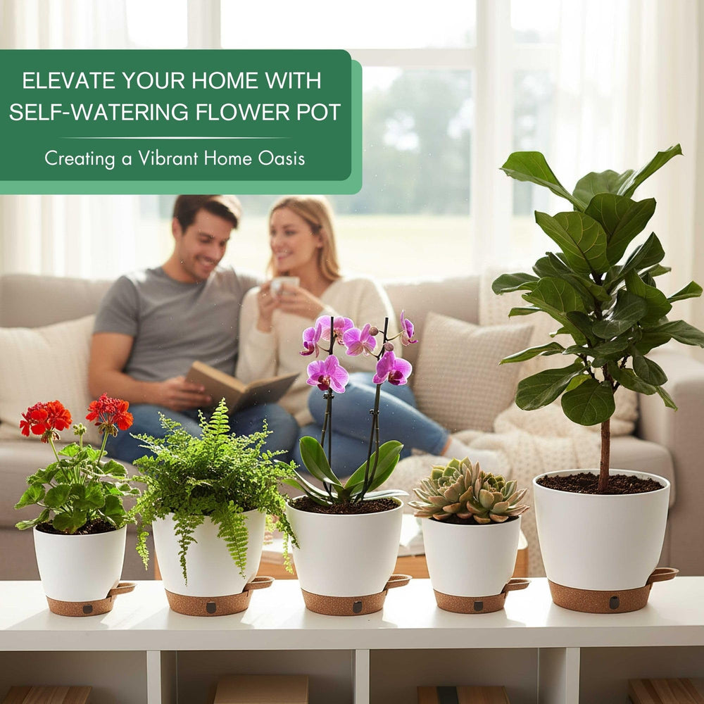 5-inch Montresor self watering planter with water level indicator