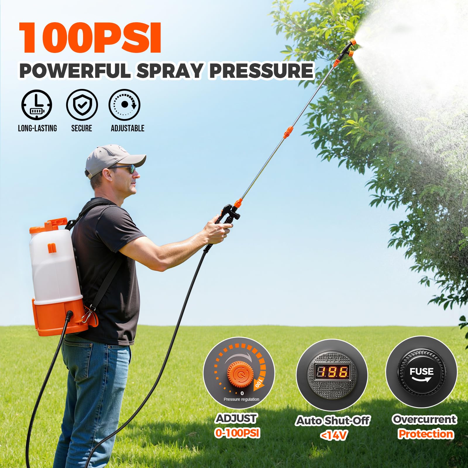 5 nozzles included with Sylsmart backpack sprayer