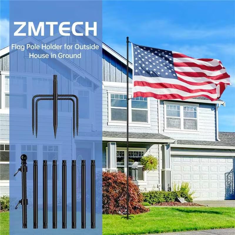 5 prong base design of ZMTECH flagpole