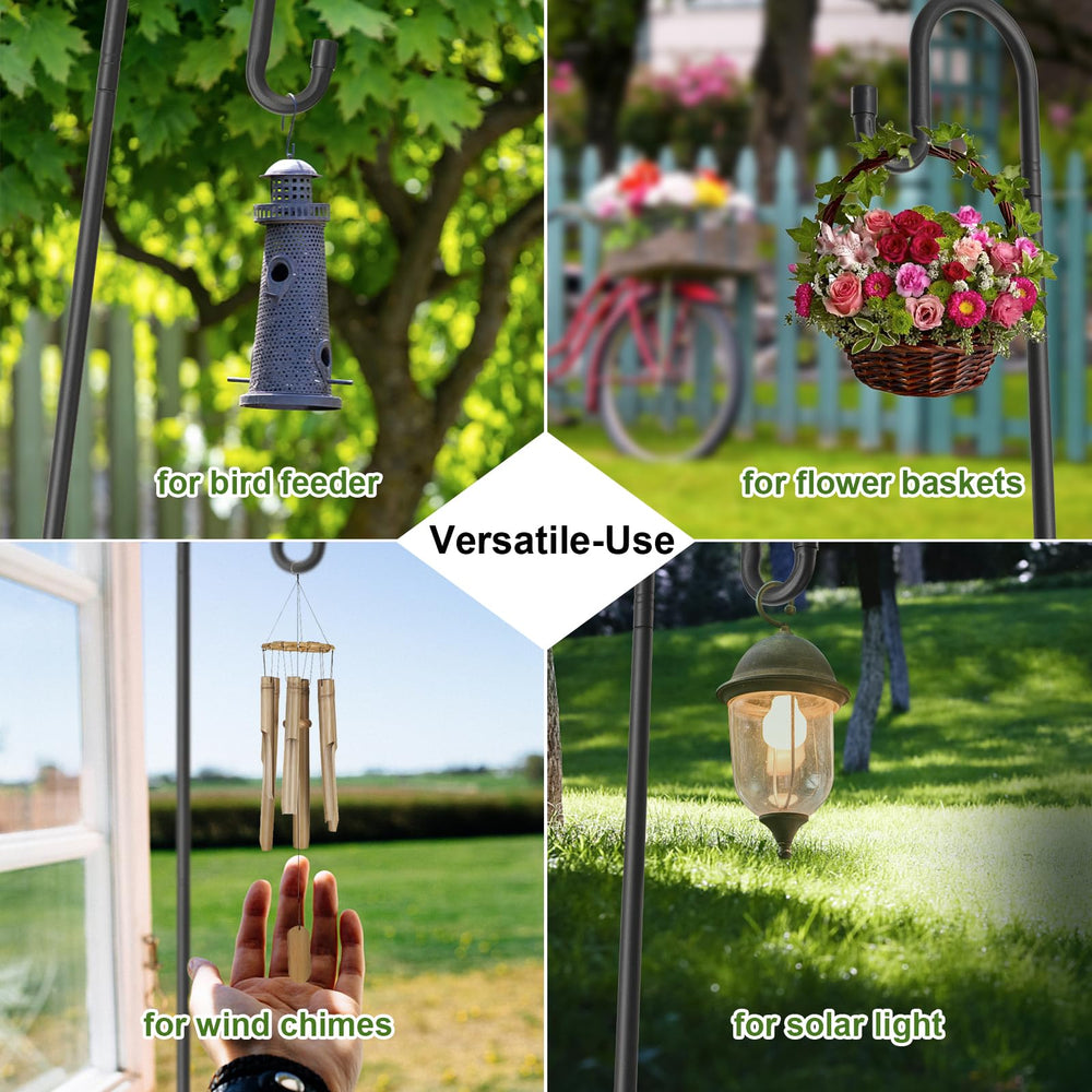 5-prong base of the bird feeder pole in ground