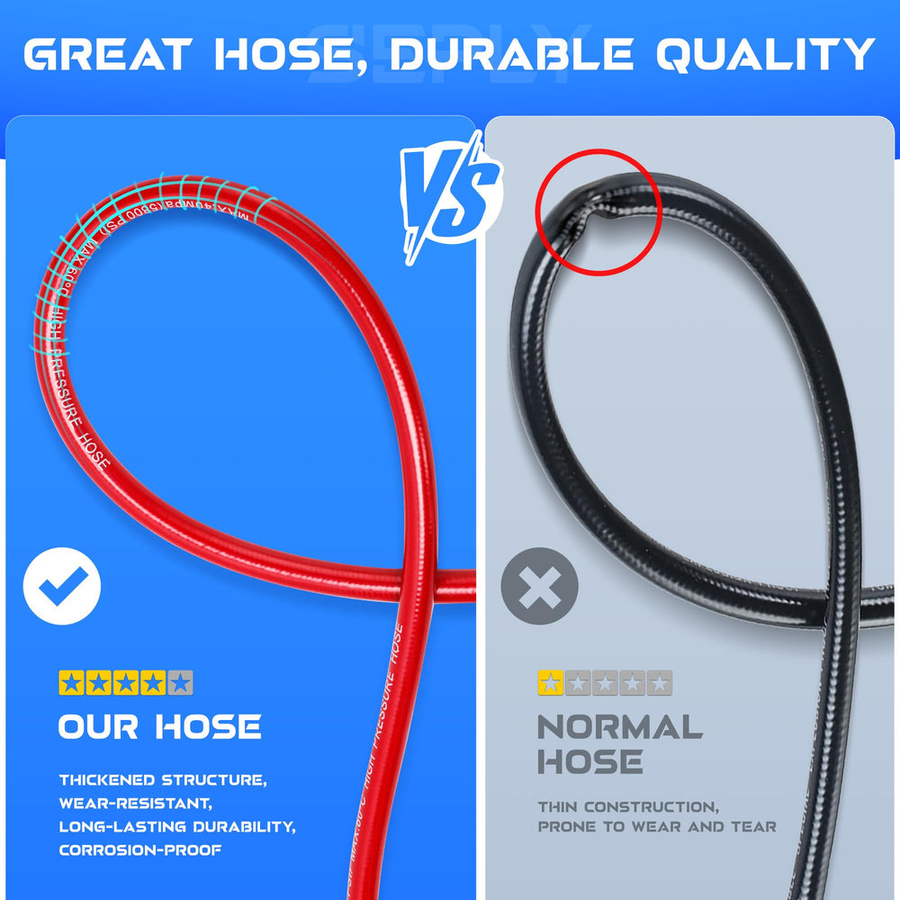 50 FT sewer jet hose close-up showing durable construction
