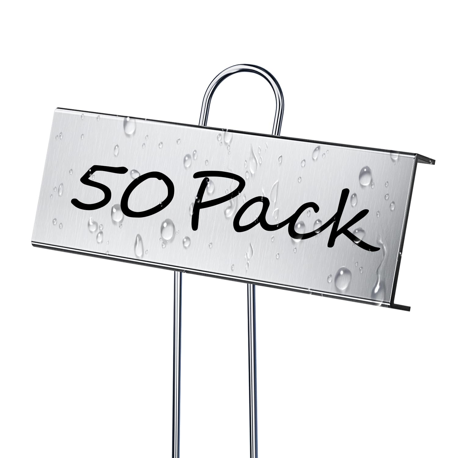 50 Pack Metal Plant Labels in Zinc finish