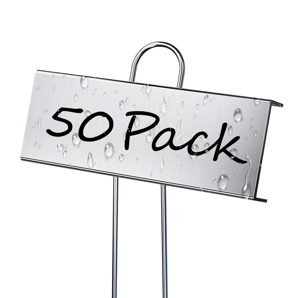 50 Pack Metal Plant Labels in Zinc finish