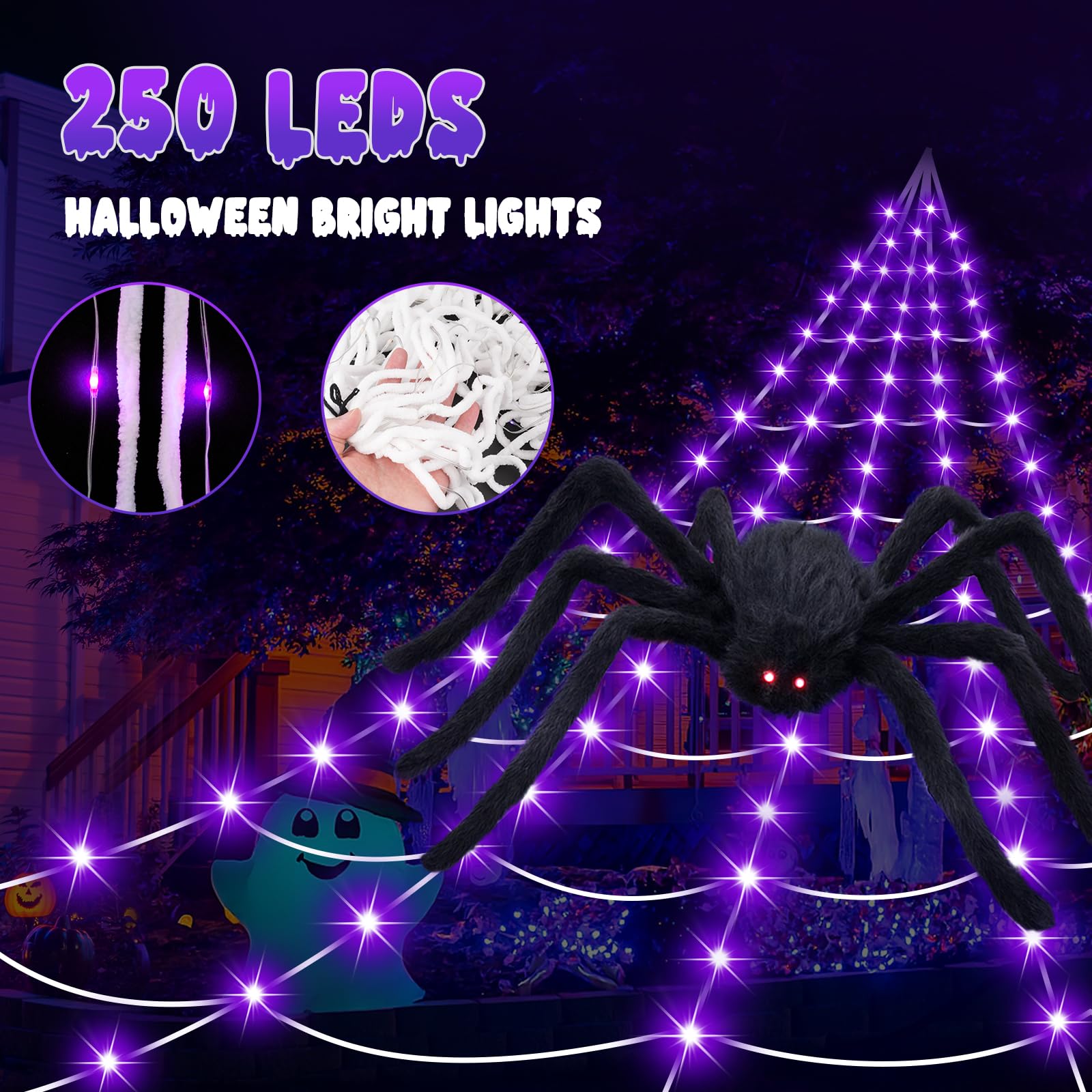 59-inch hairy giant spider included in the Halloween decoration set
