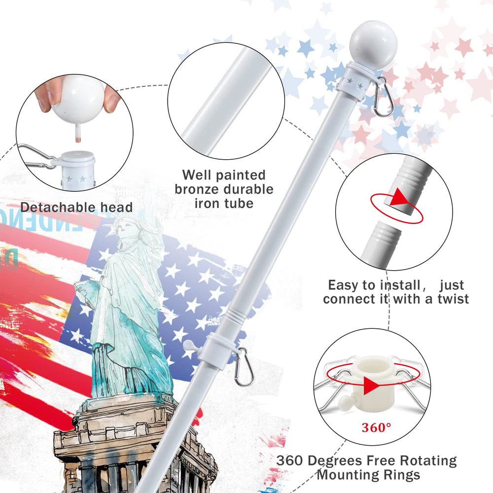 5ft stainless steel flag pole from cogardenshower
