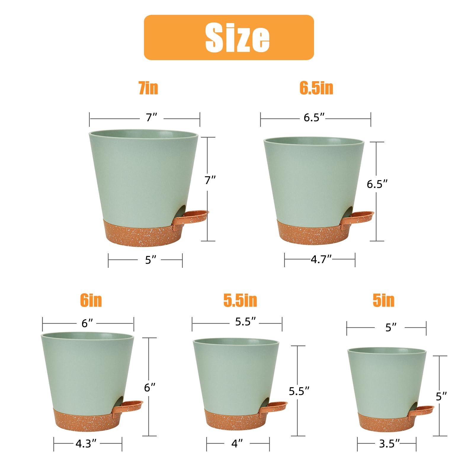 6.5-inch Vanslogreen planter with drainage saucer