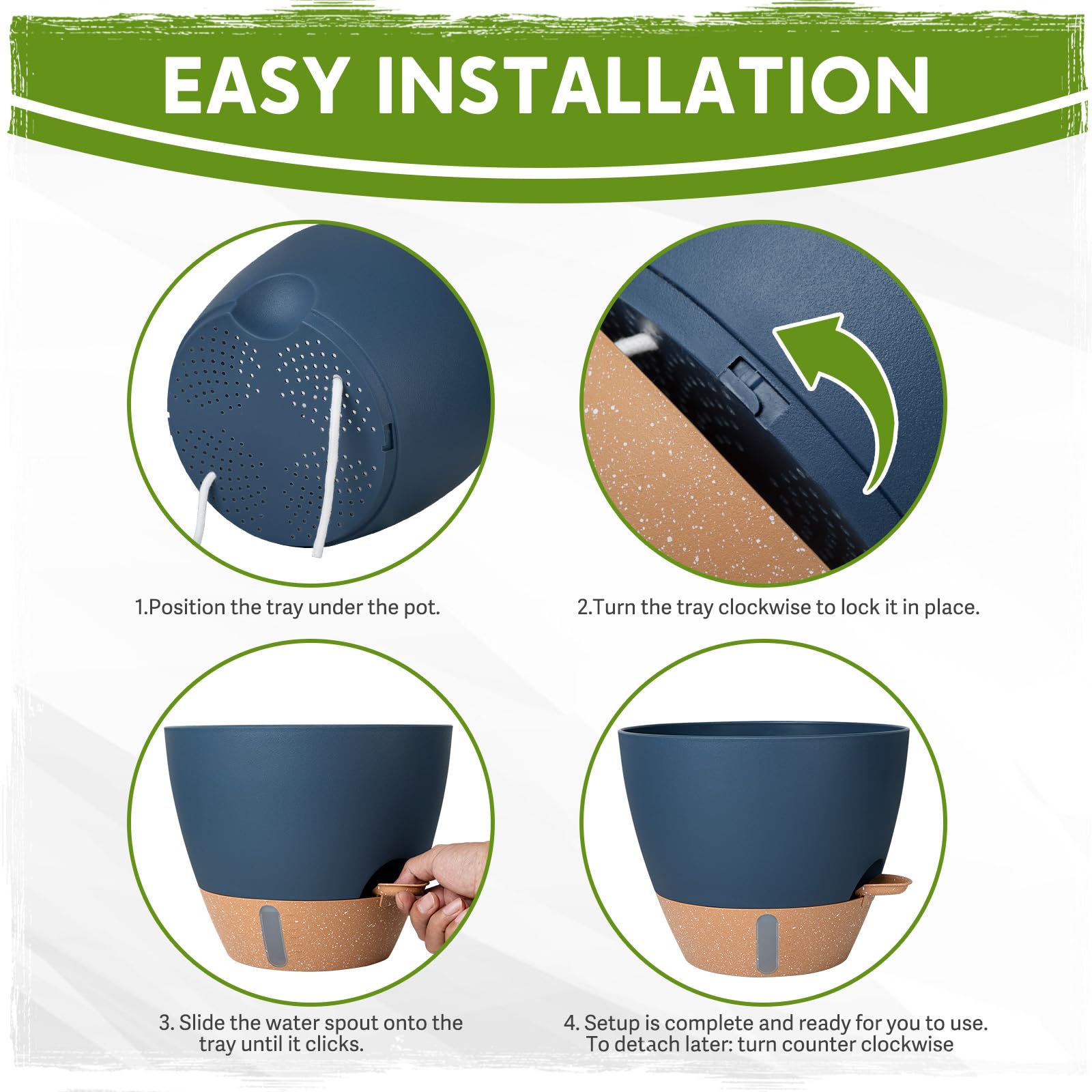6-inch blue Goproauto pot for herbs and small plants