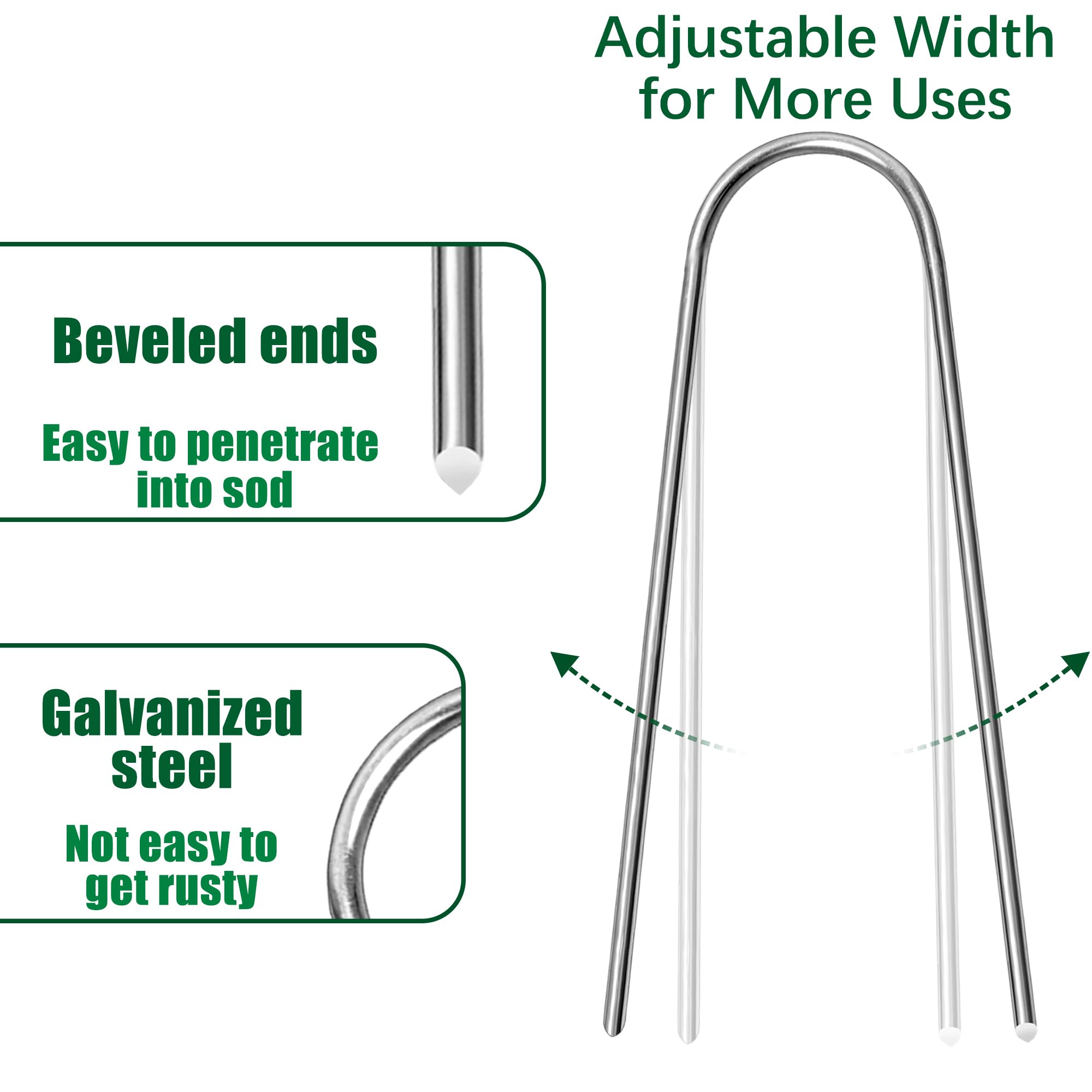 6 inch U-shaped garden stakes packaged for sale