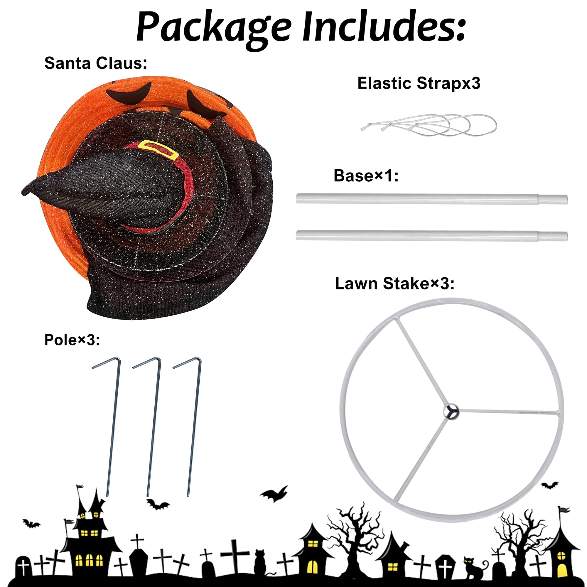 60 LED lights illuminating the Halloween pumpkin decoration