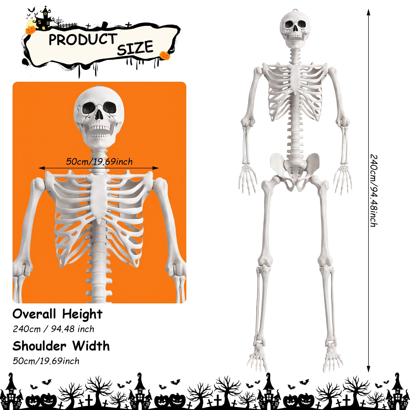 7.9FT Giant Skeleton hanging from a tree