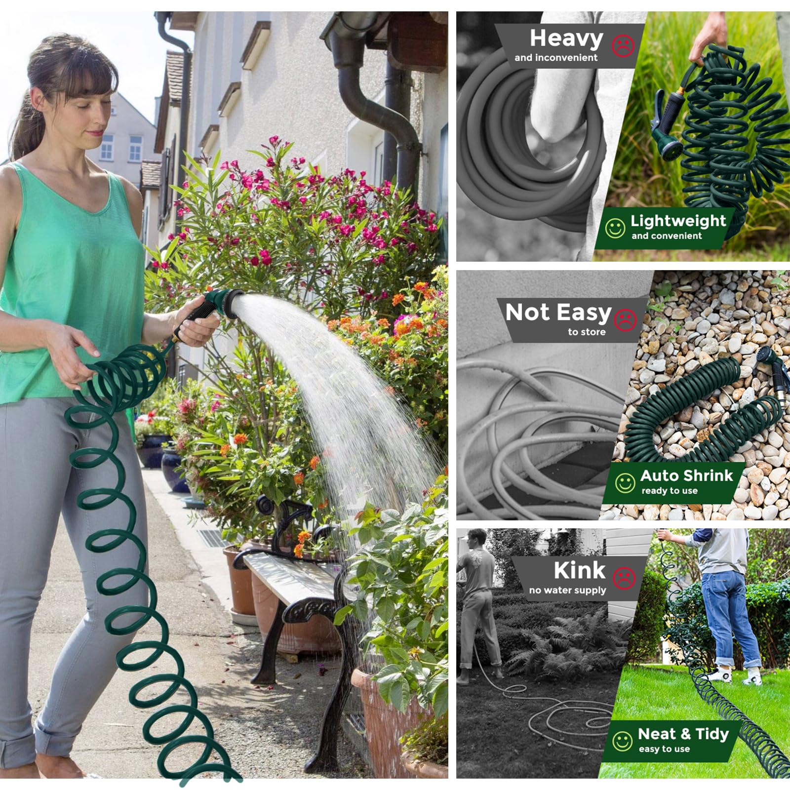 7-mode sprayer of YESTAR Coil Hose with different settings