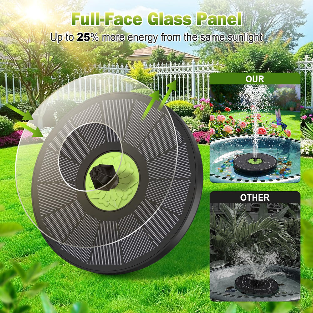 7 nozzles included with SZMP Solar Fountain Pump