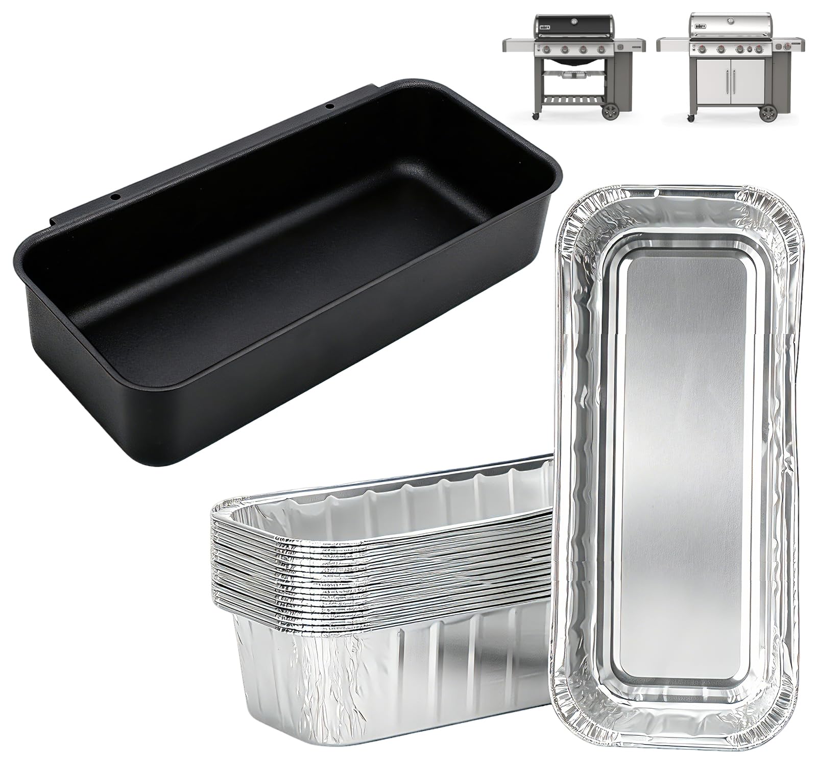 WEBROIL Catch Pan and Drip Pan Liners for Weber Genesis II front view