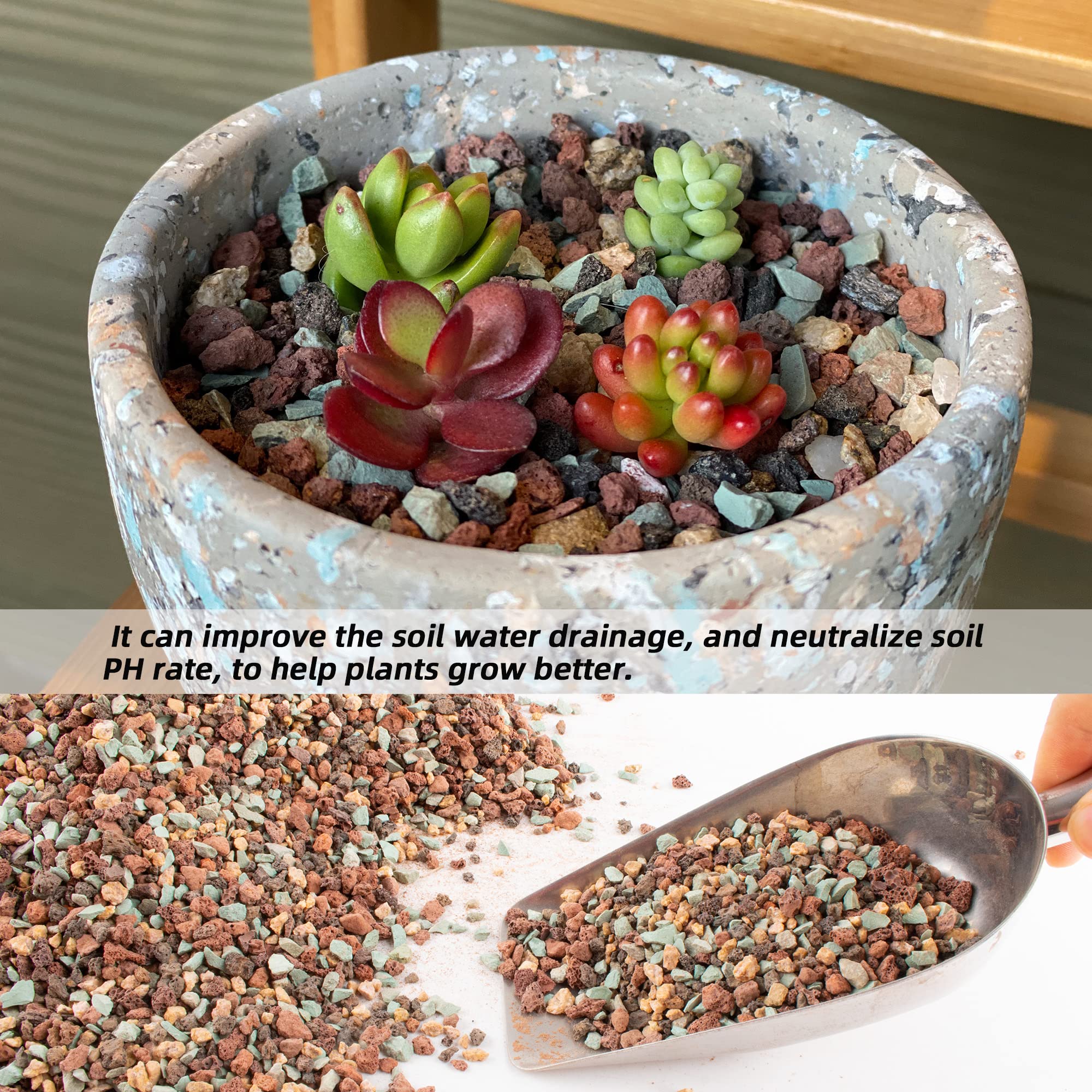 7lb package of CJGQ lava rocks for gardening