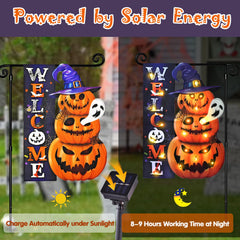 8 different lighting modes on FLAGMESAGE Halloween Lighted Garden Flag