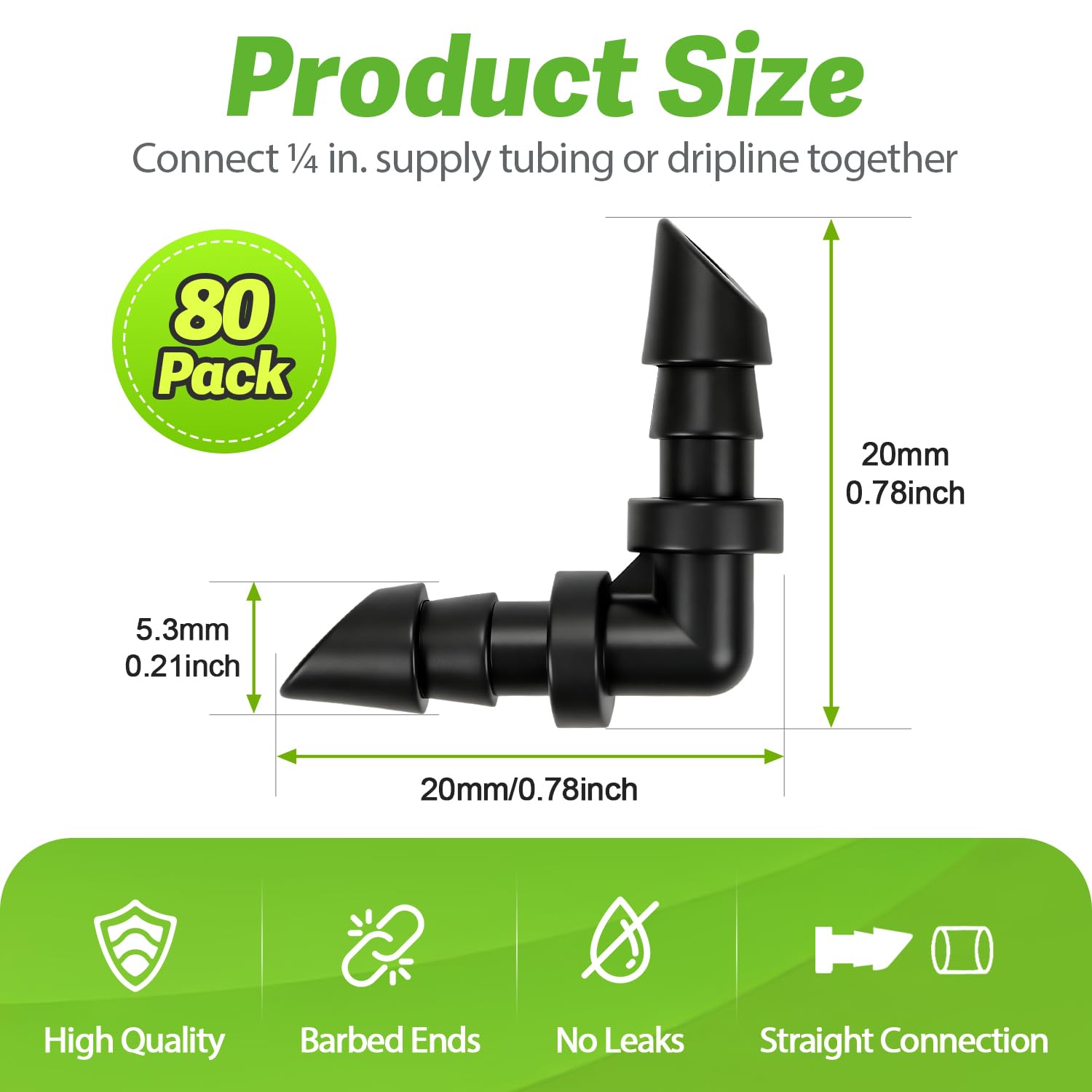 80 pack of RedChili drip irrigation elbow connectors