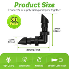 80 pack of RedChili drip irrigation elbow connectors