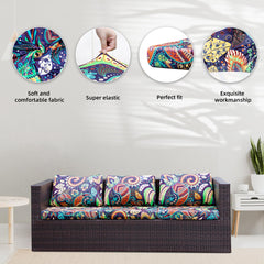 8PCS set of outdoor cushion covers displayed on a patio