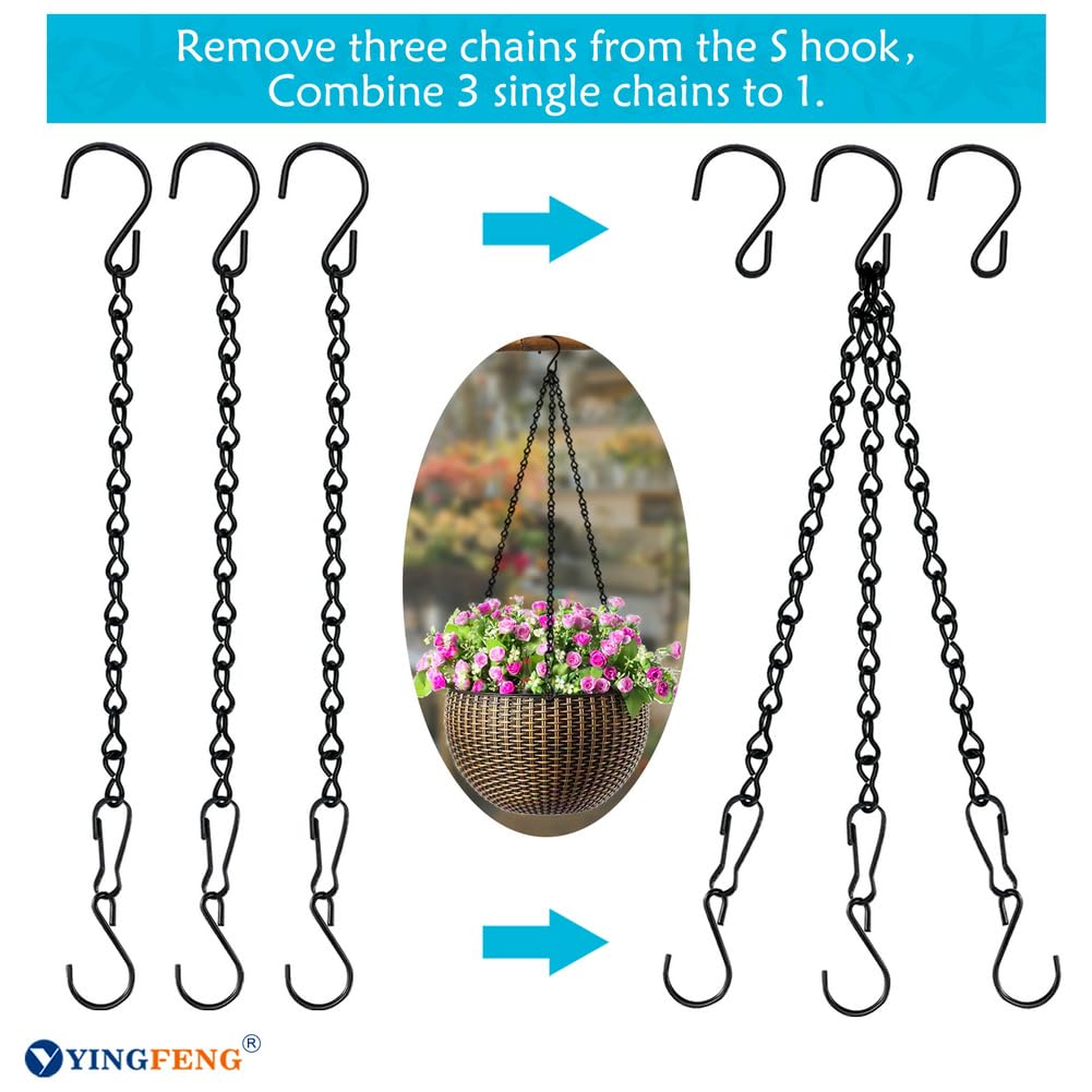 9.5 inch black hanging chain showing adjustable clip